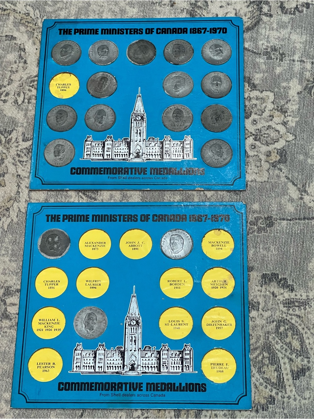 Vintage Commemorative Medallions Set - Prime Ministers of Canada